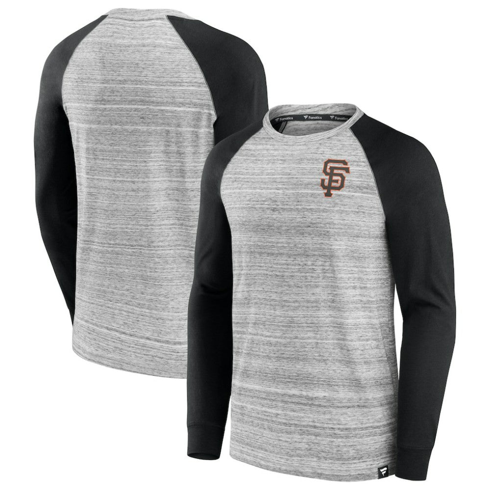 San Francisco Giants Iconic Streaky Raglan Long Sleeve T-Shirt Gray/Black