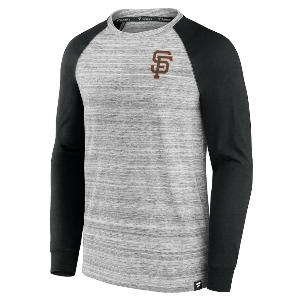 San Francisco Giants Iconic Streaky Raglan Long Sleeve T-Shirt Gray/Black