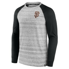San Francisco Giants Iconic Streaky Raglan Long Sleeve T-Shirt Gray/Black