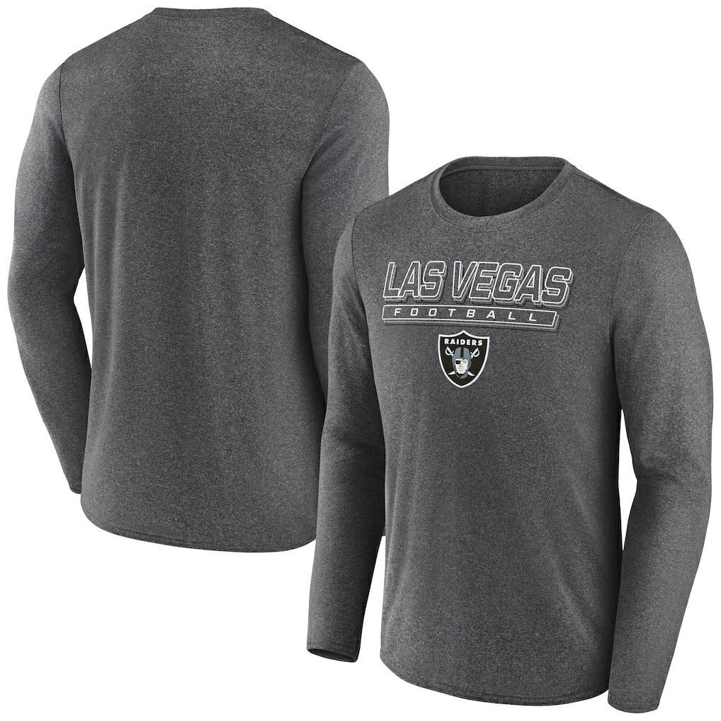 Las Vegas Raiders Fundamentals Long Sleeve T-Shirt - Heather Charcoal cheap