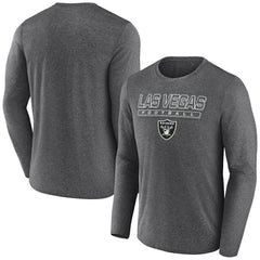 Las Vegas Raiders Fundamentals Long Sleeve T-Shirt - Heather Charcoal cheap