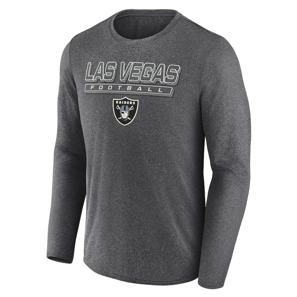 Las Vegas Raiders Fundamentals Long Sleeve T-Shirt - Heather Charcoal cheap
