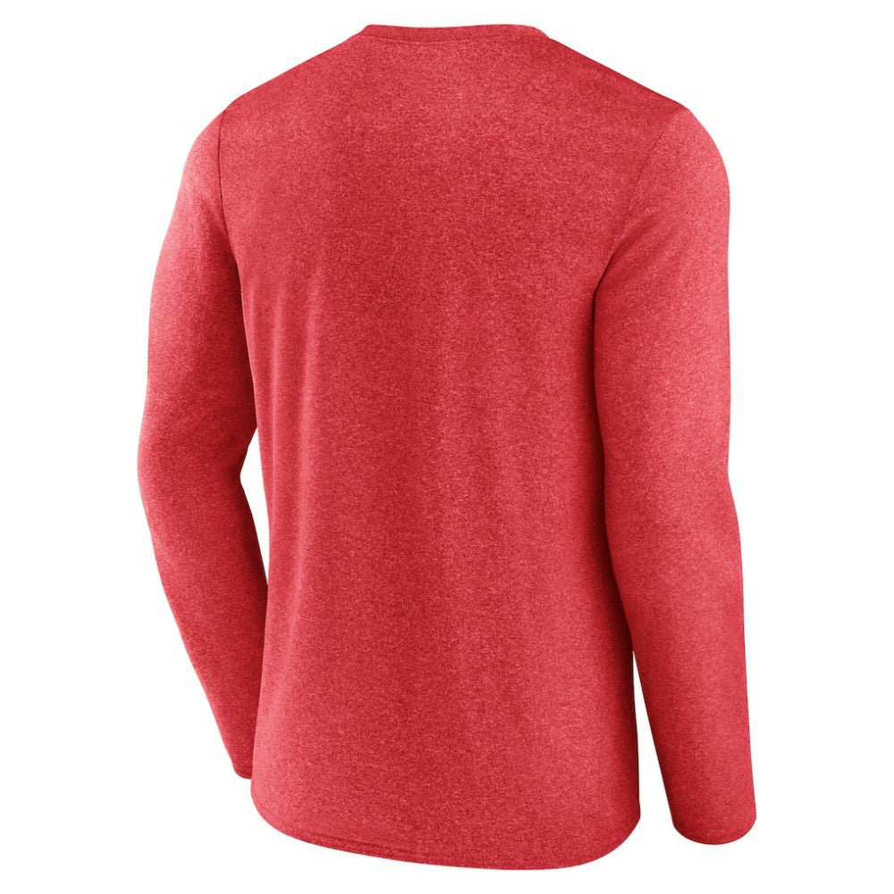 Detroit Red Wings Fanatics Sweep Iconic Synthetic Long Sleeve T-Shirt - Heather Red T-shirts