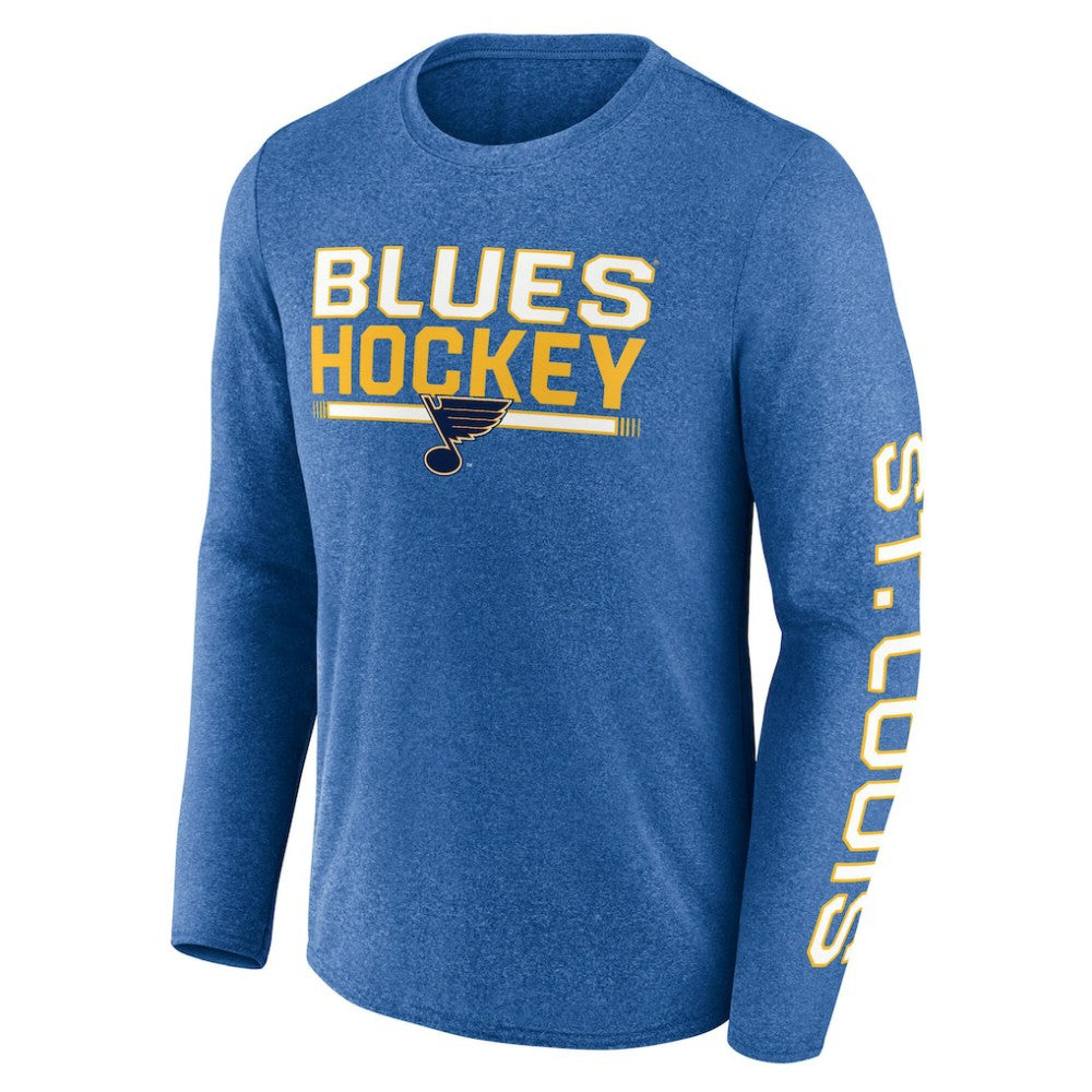 St. Louis Blues Fanatics Sweep Iconic Synthetic Long Sleeve T-Shirt - Heather Blue T-shirts