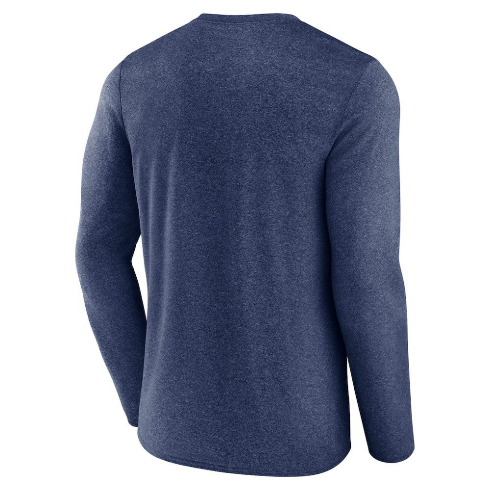 Seattle Kraken Fanatics Sweep Iconic Synthetic Long Sleeve T-Shirt - Heather Deep Sea Blue T-shirts