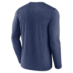 Seattle Kraken Fanatics Sweep Iconic Synthetic Long Sleeve T-Shirt - Heather Deep Sea Blue T-shirts