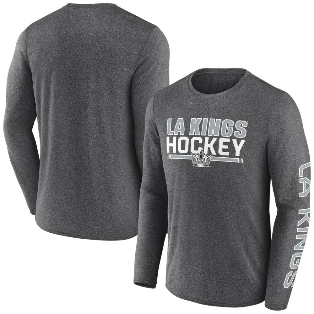Los Angeles Kings Fanatics Sweep Iconic Synthetic Long Sleeve T-Shirt - Heather Charcoal T-shirts
