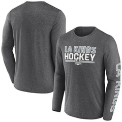 Los Angeles Kings Fanatics Sweep Iconic Synthetic Long Sleeve T-Shirt - Heather Charcoal T-shirts