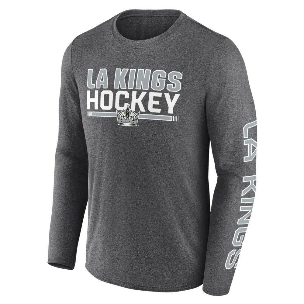 Los Angeles Kings Fanatics Sweep Iconic Synthetic Long Sleeve T-Shirt - Heather Charcoal T-shirts