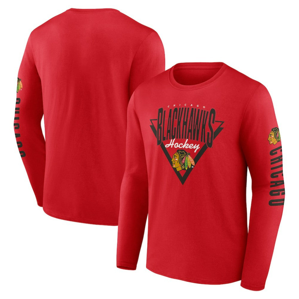 Chicago Blackhawks Fanatics Headline Long Sleeve T-Shirt - Red T-shirts