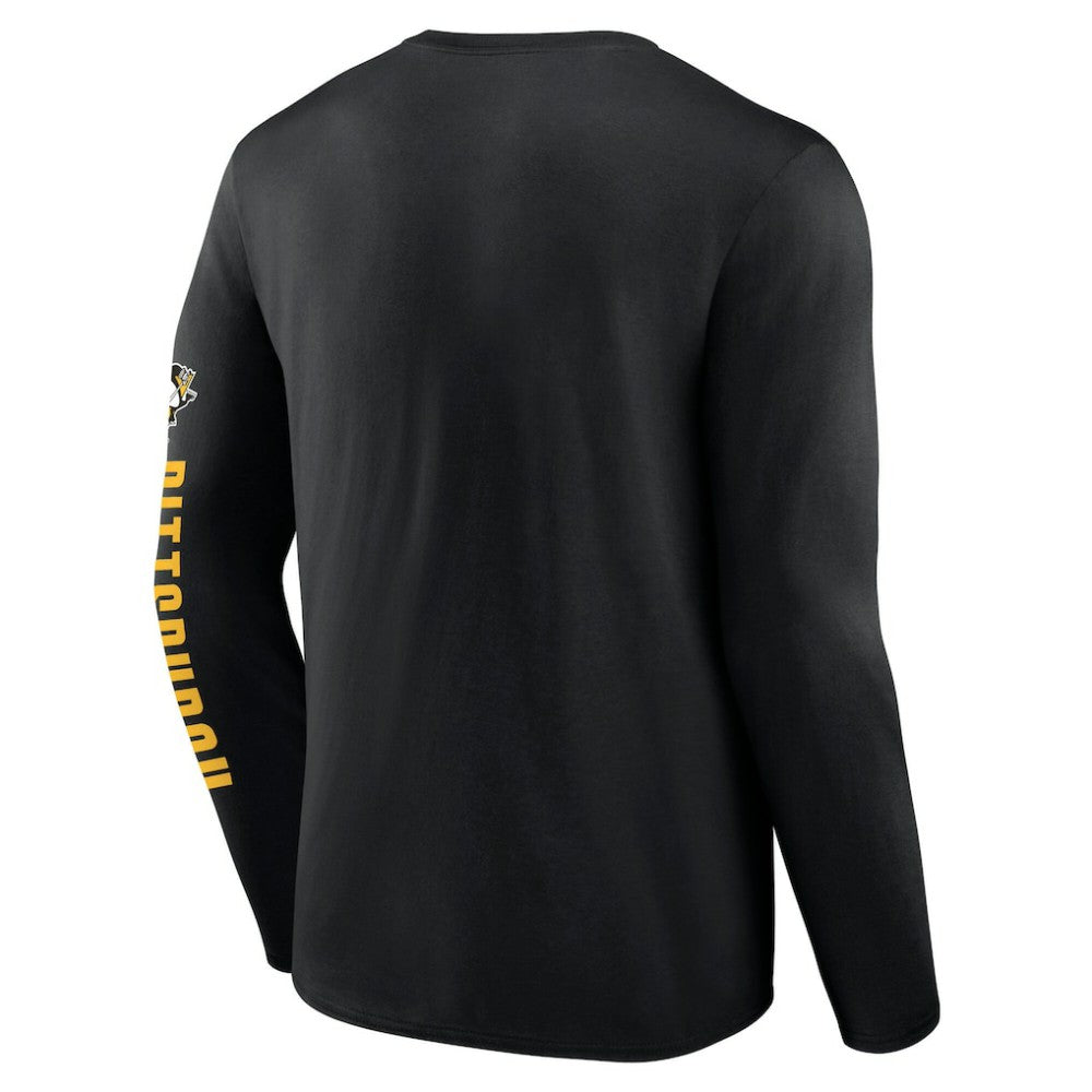Pittsburgh Penguins Fanatics Headline Long Sleeve T-Shirt - Black T-shirts