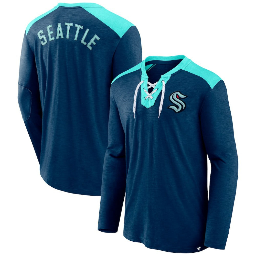 Seattle Kraken Fanatics Iconic Exclusive Long Sleeve T-Shirt - Deep Sea Blue T-shirts