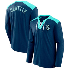 Seattle Kraken Fanatics Iconic Exclusive Long Sleeve T-Shirt - Deep Sea Blue T-shirts