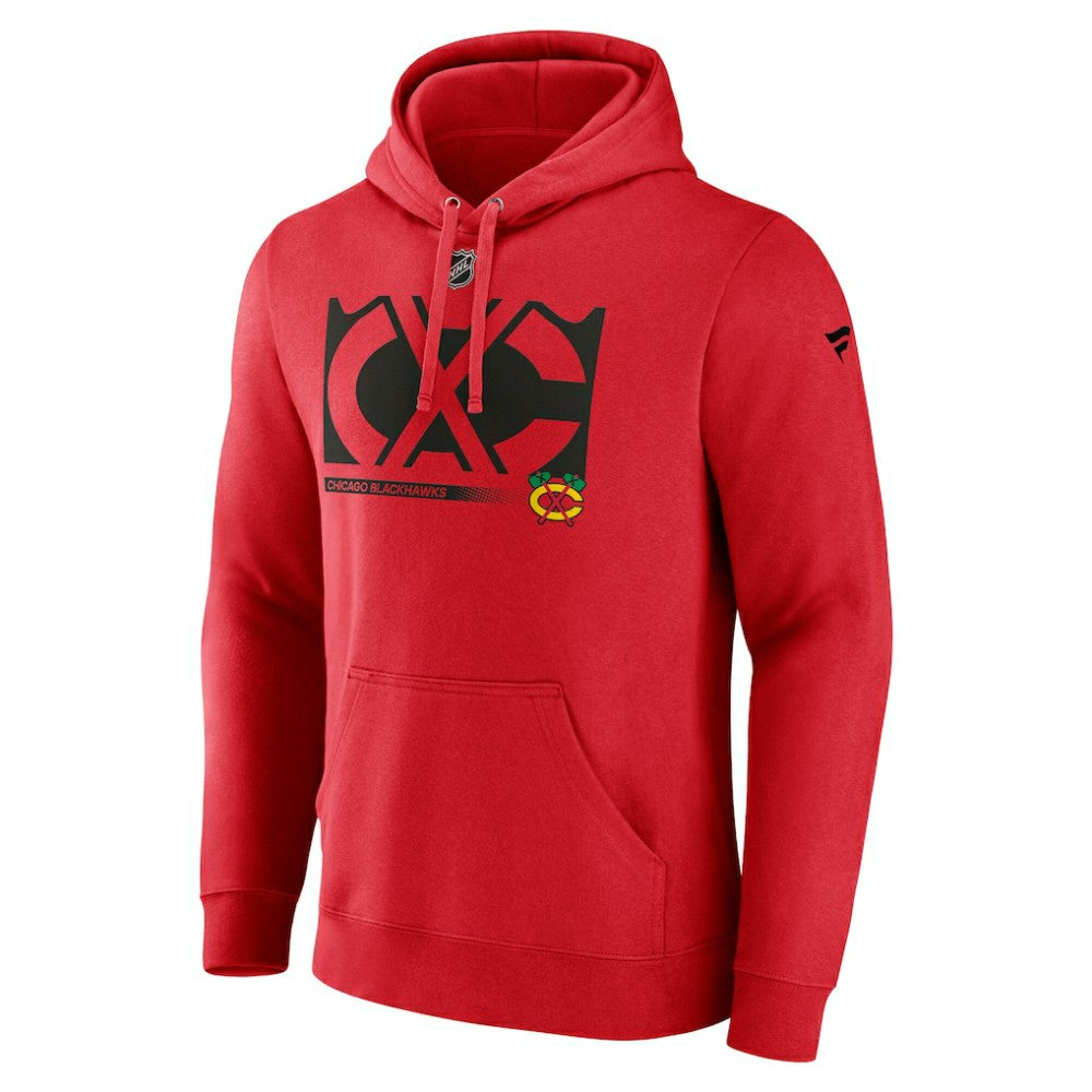 Chicago Blackhawks Fanatics Fleece Pullover Hoodie - Red Hoodies