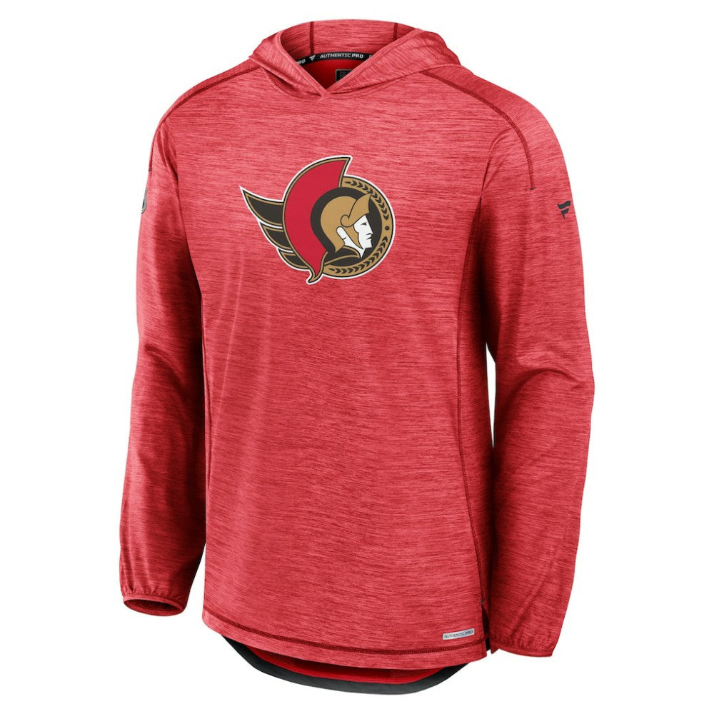 Ottawa Senators Fanatics Authentic Pro Rink Pullover Hoodie - Heather Red Hoodies