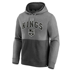 Los Angeles Kings Fanatics Block Party Signature Pullover Hoodie - Heather Gray/Heather Charcoal Hoodies