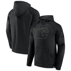 Calgary Flames Fanatics Black Ice Defender Raglan Pullover Hoodie Hoodies
