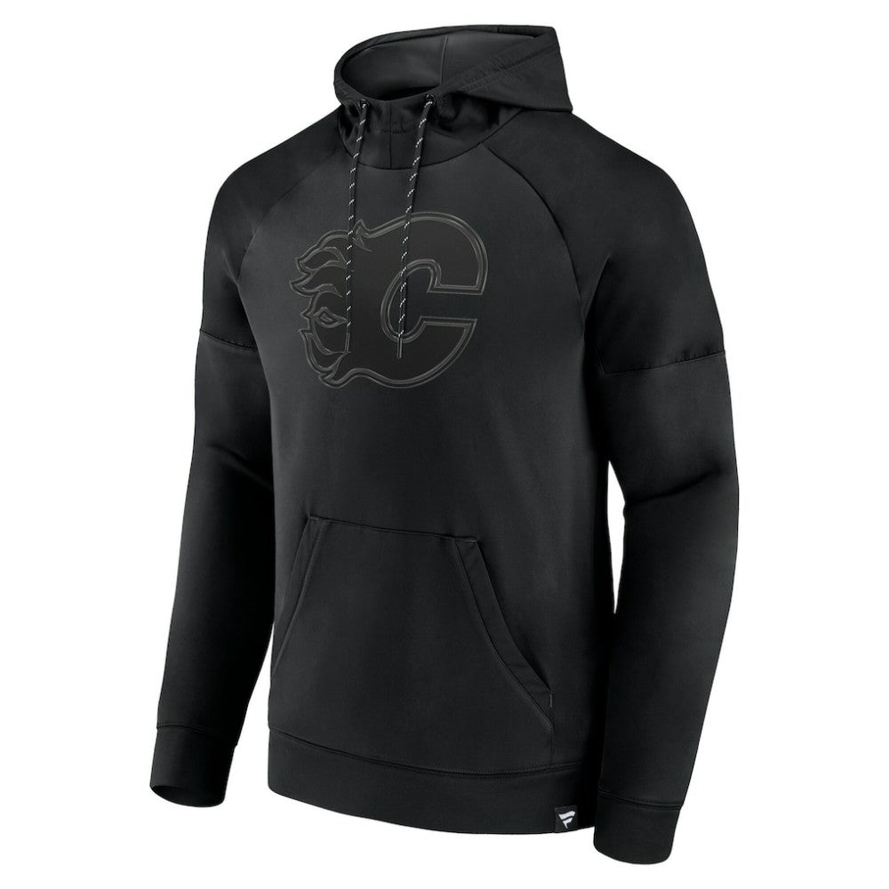 Calgary Flames Fanatics Black Ice Defender Raglan Pullover Hoodie Hoodies