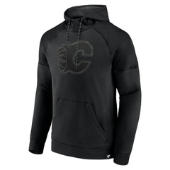 Calgary Flames Fanatics Black Ice Defender Raglan Pullover Hoodie Hoodies