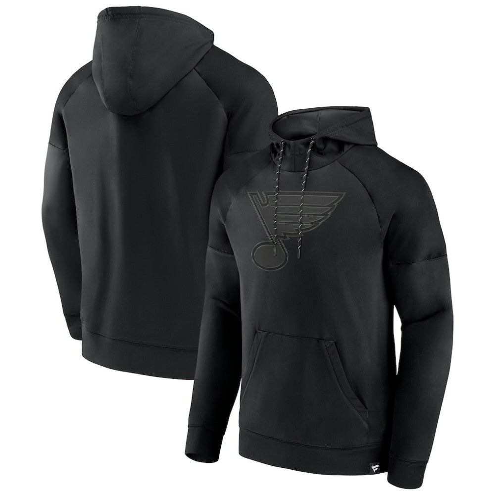 St. Louis Blues Fanatics Black Ice Defender Raglan Pullover Hoodie Hoodies