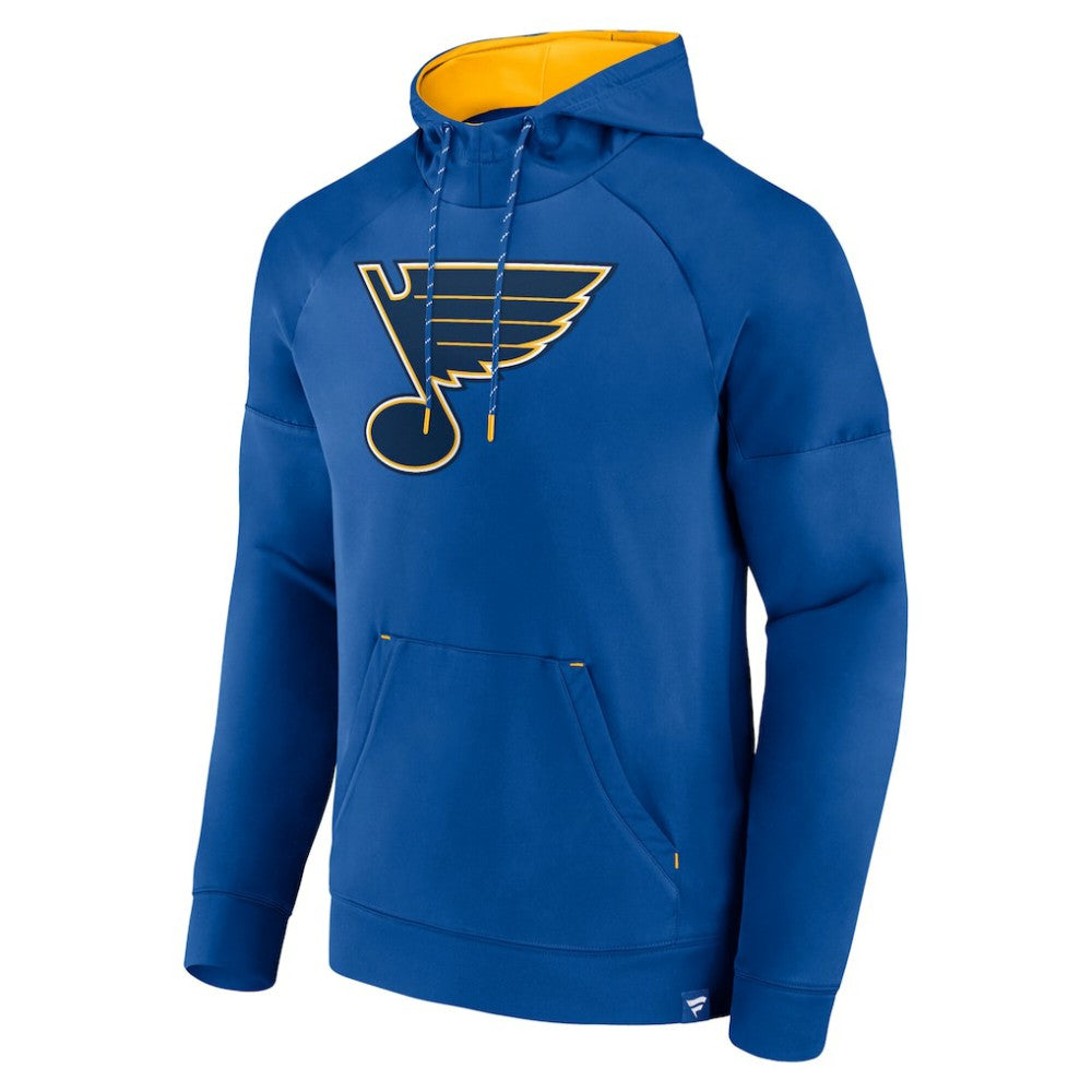 St. Louis Blues Fanatics Iconic Defender Raglan Pullover Hoodie - Royal Hoodies
