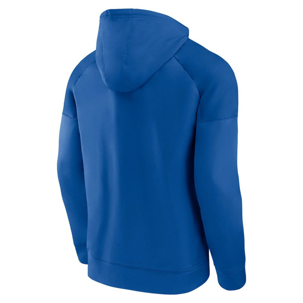 St. Louis Blues Fanatics Iconic Defender Raglan Pullover Hoodie - Royal Hoodies