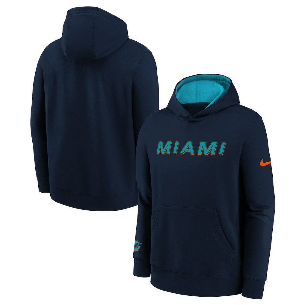 Miami Dolphins Youth 2025 Rivalries Collection Club Hoodie - Pitch Blue for sale