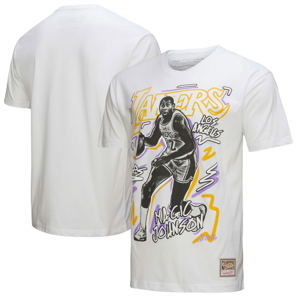 Magic Johnson Los Angeles Lakers Hardwood Classics Chalked Up T-Shirt - White shop