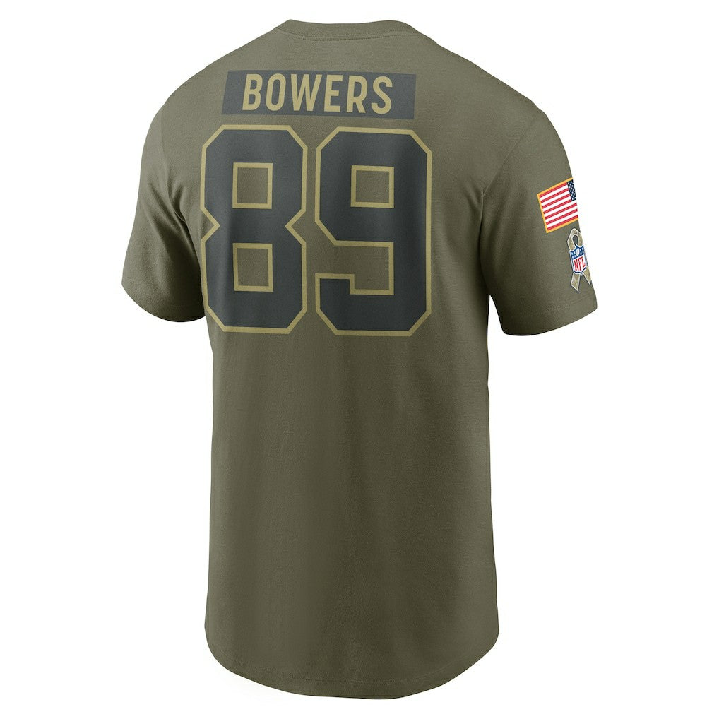 Brock Bowers Las Vegas Raiders 2025 Salute to Service Name & Number T-Shirt - Olive online