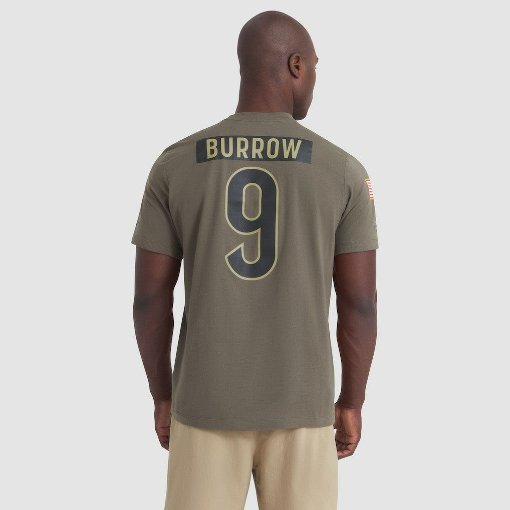 Joe Burrow Cincinnati Bengals 2025 Salute to Service Name & Number T-Shirt - Olive online