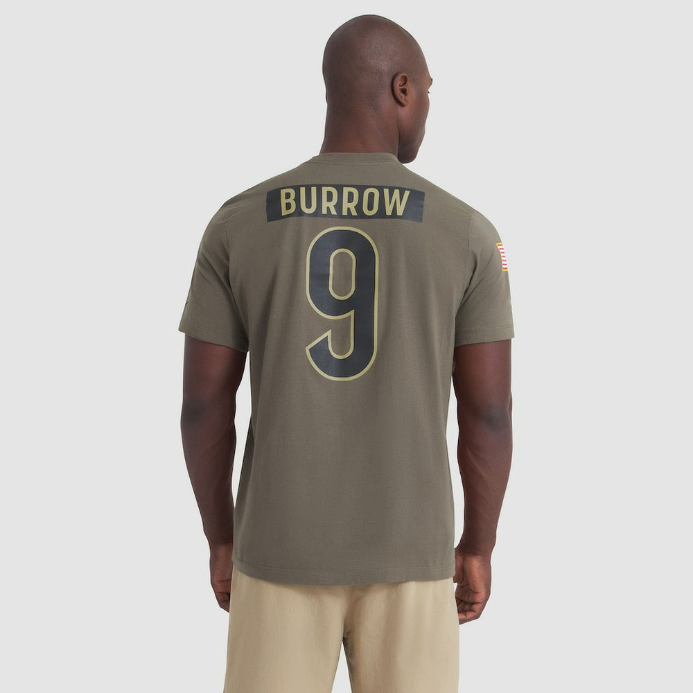 Joe Burrow Cincinnati Bengals 2025 Salute to Service Name & Number T-Shirt - Olive online