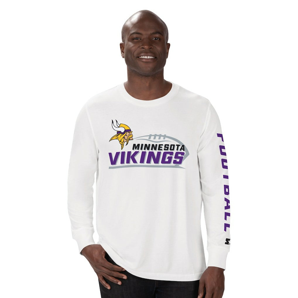 Minnesota Vikings Starter Half Time Long Sleeve T-Shirt - White discount