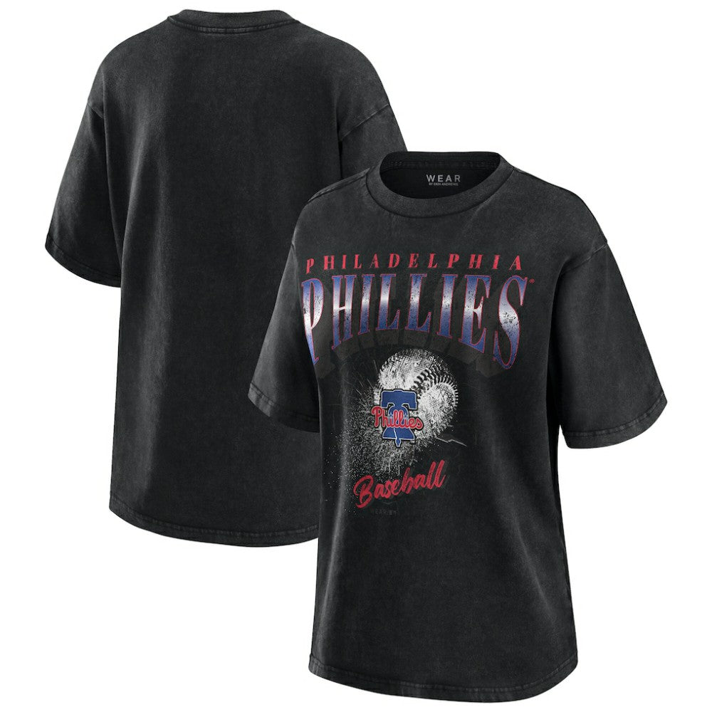 Philadelphia Phillies WEAR by Erin Andrews Women's Oversized Boyfriend T-Shirt Charcoal