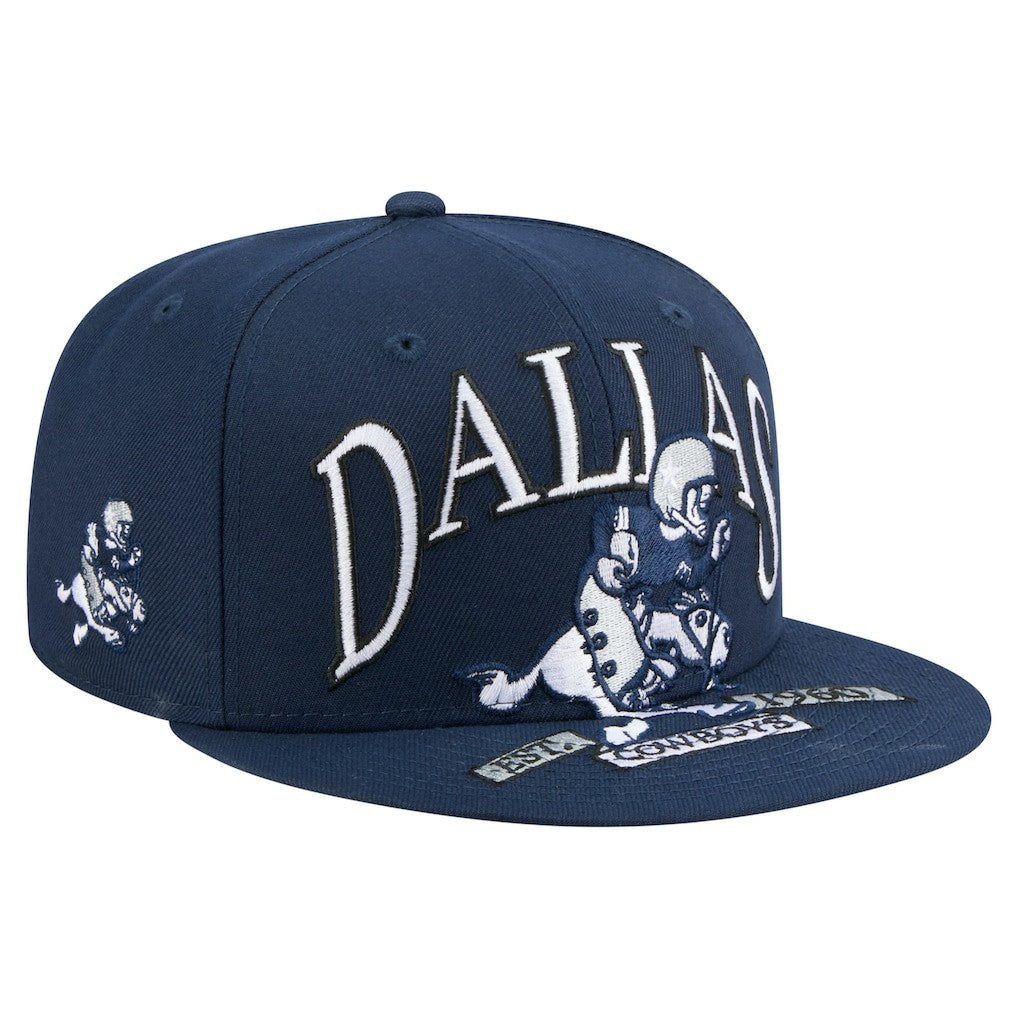 Dallas Cowboys New Era Throwback Oversized 59FIFTY Fitted Hat - Navy on sale