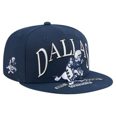 Dallas Cowboys New Era Throwback Oversized 59FIFTY Fitted Hat - Navy on sale