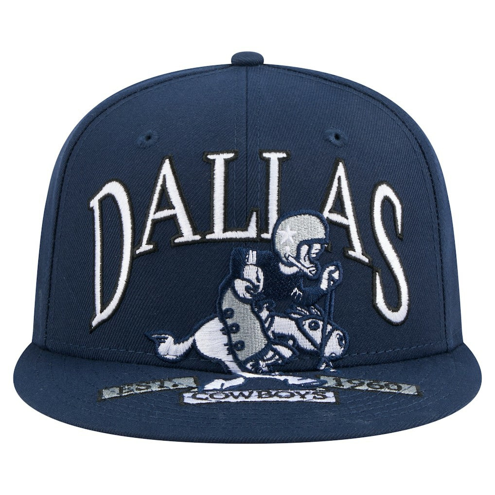 Dallas Cowboys New Era Throwback Oversized 59FIFTY Fitted Hat - Navy on sale