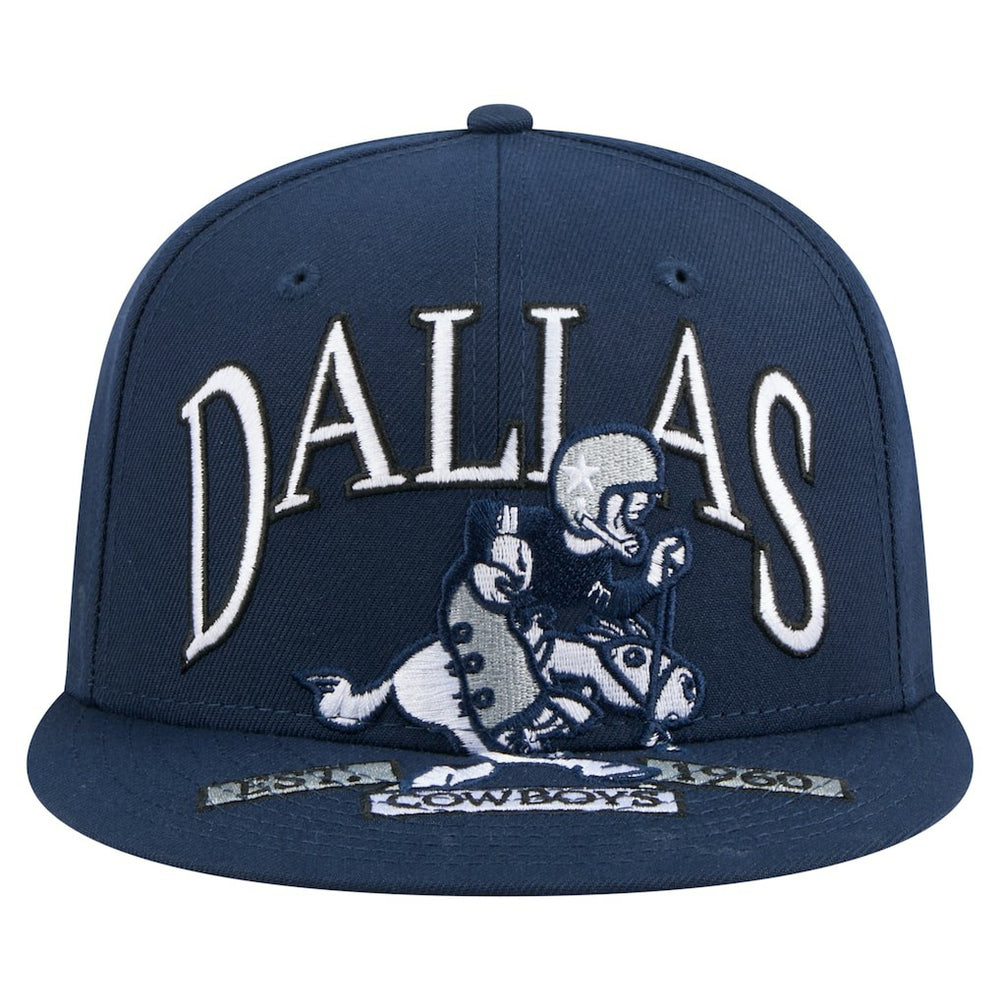 Dallas Cowboys New Era Throwback Oversized 59FIFTY Fitted Hat - Navy on sale