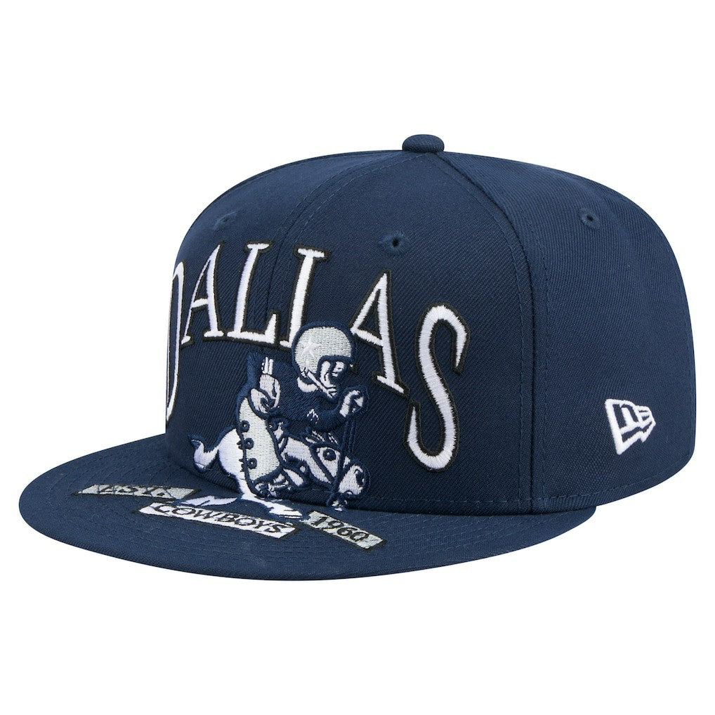 Dallas Cowboys New Era Throwback Oversized 59FIFTY Fitted Hat - Navy on sale