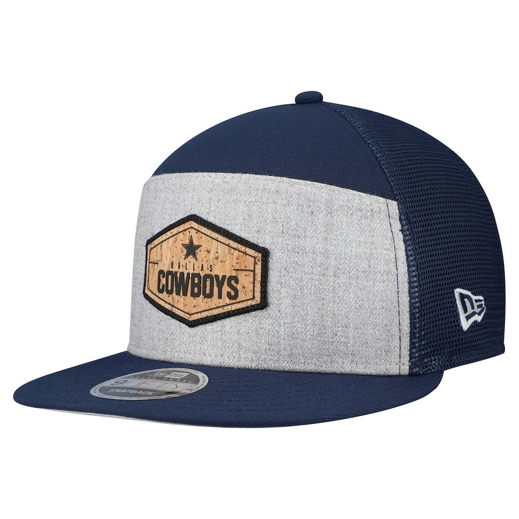 Dallas Cowboys New Era Cork Split Panel 9FIFTY Trucker Snapback Hat - Gray/Navy for sale