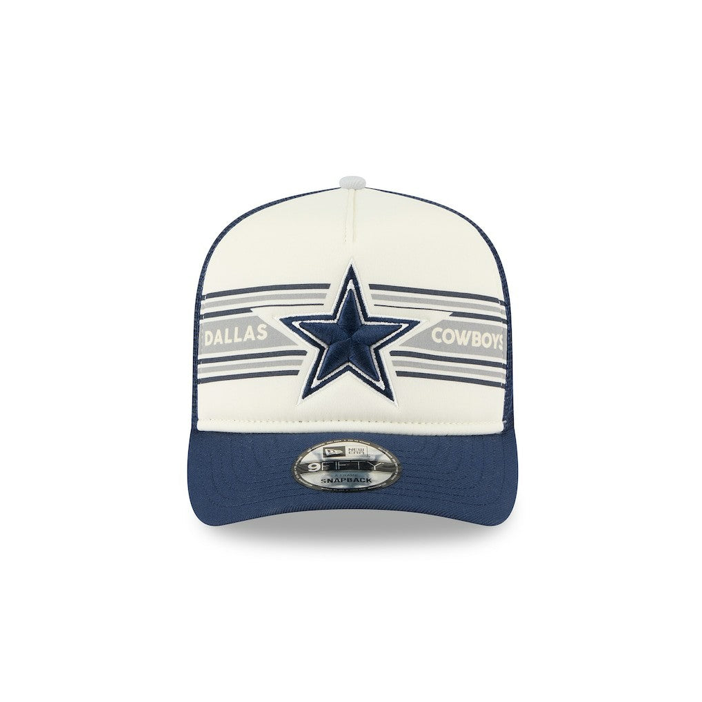 Dallas Cowboys New Era Banner A-Frame 9FIFTY Snapback Hat - Cream/Navy online