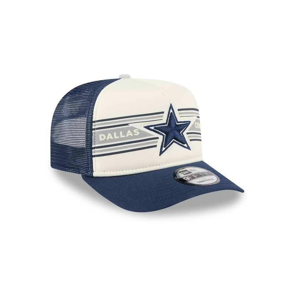 Dallas Cowboys New Era Banner A-Frame 9FIFTY Snapback Hat - Cream/Navy online