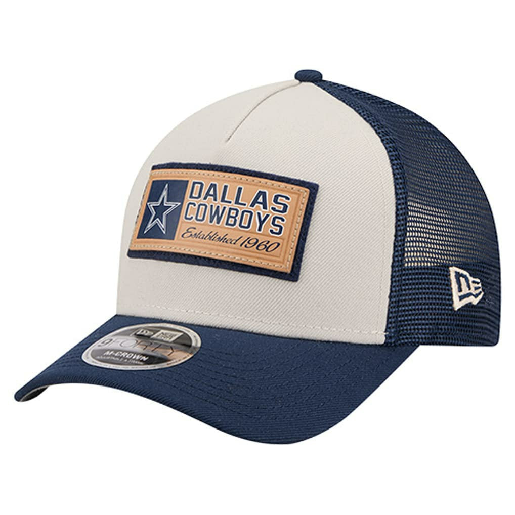 Dallas Cowboys New Era Two-Tone Text 9FORTY M-Crown Adjustable Hat - Stone/Navy online