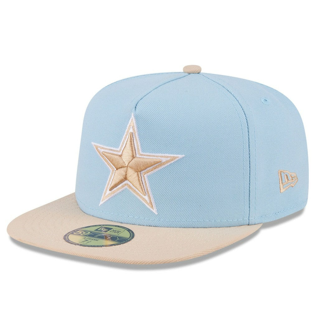 Dallas Cowboys New Era Two-Tone Color Pack A-Frame 59FIFTY Fitted Hat - Light Blue/Light Beige online