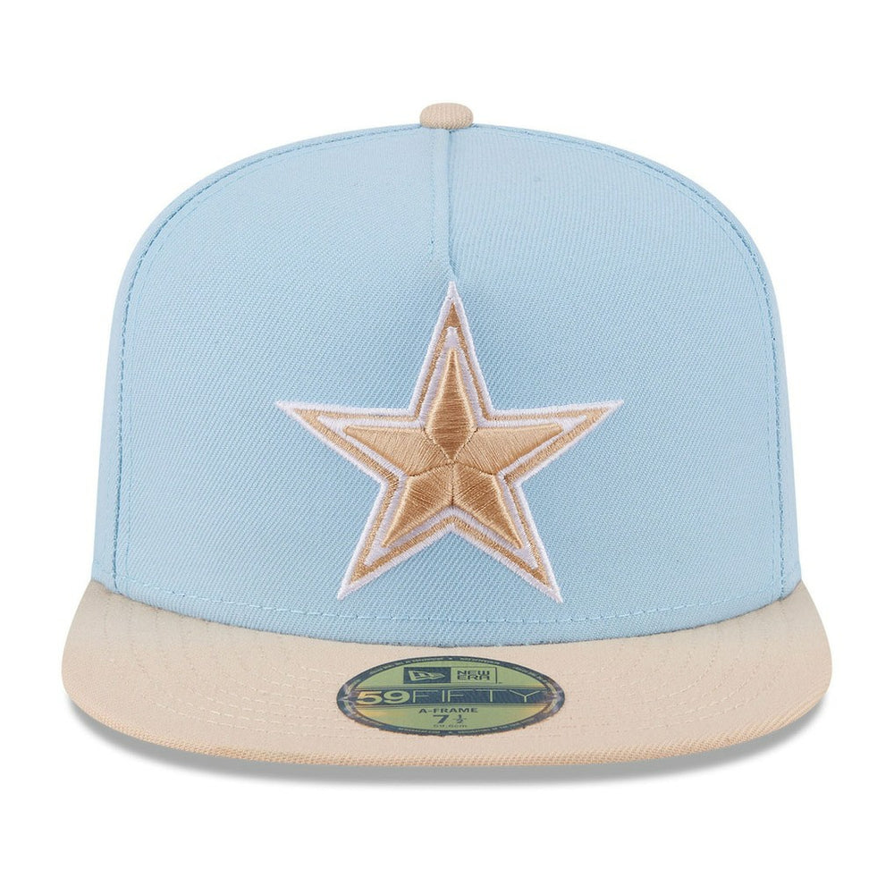 Dallas Cowboys New Era Two-Tone Color Pack A-Frame 59FIFTY Fitted Hat - Light Blue/Light Beige online