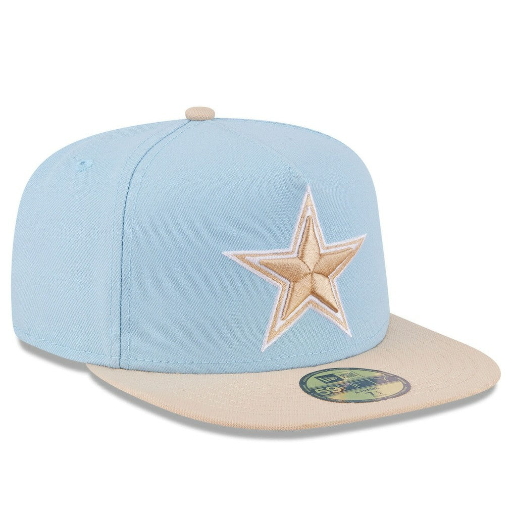 Dallas Cowboys New Era Two-Tone Color Pack A-Frame 59FIFTY Fitted Hat - Light Blue/Light Beige online