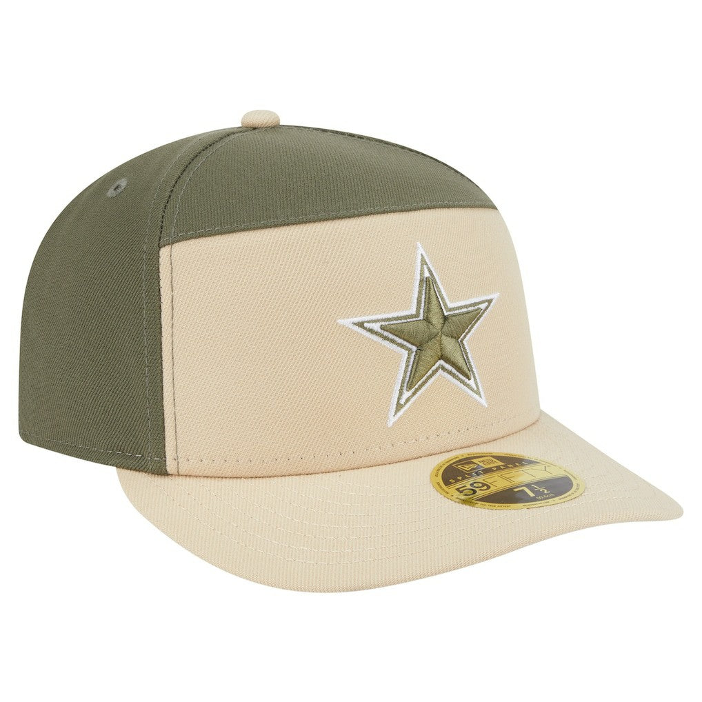 Dallas Cowboys New Era 2-Tone Color Pack Split Panel 59FIFTY Fitted Hat - Light Beige/Olive for sale