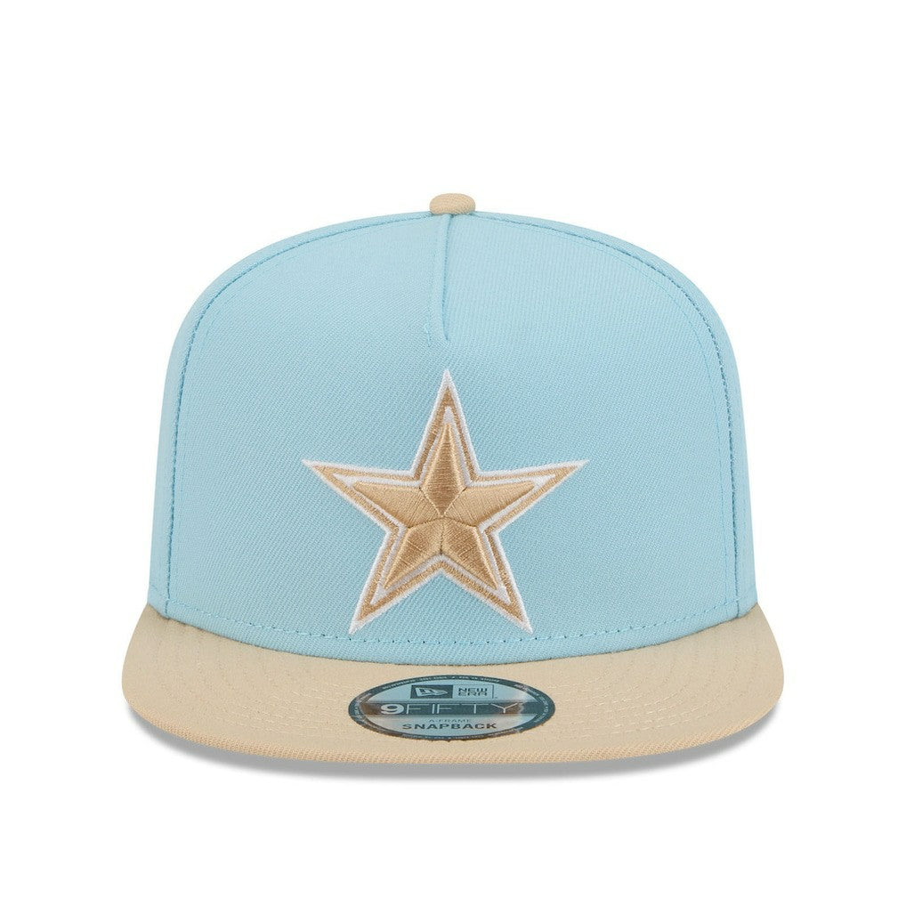 Dallas Cowboys New Era Two-Tone Color Pack A-Frame 9FIFTY Snapback Hat - Light Blue/Brown online