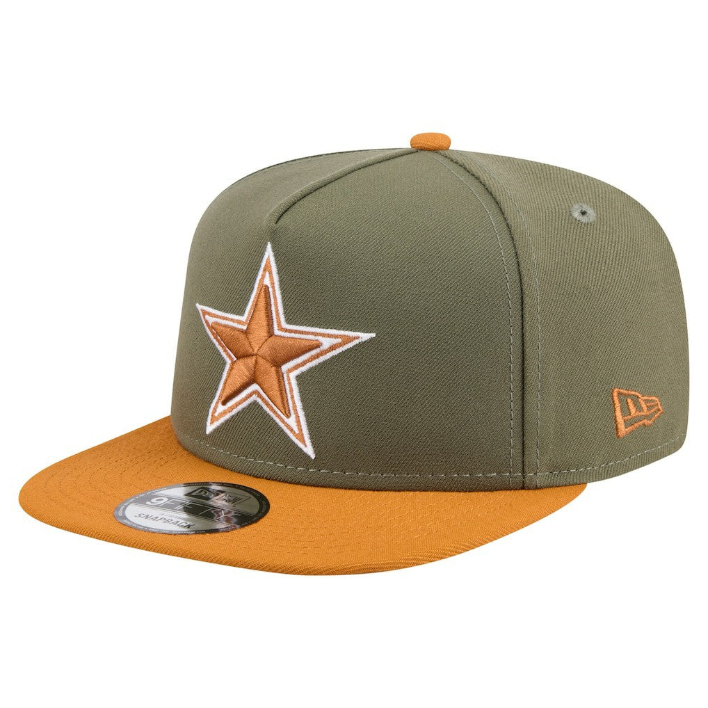 Dallas Cowboys New Era Two-Tone A-Frame 9FIFTY Snapback Hat - Olive/Brown sale
