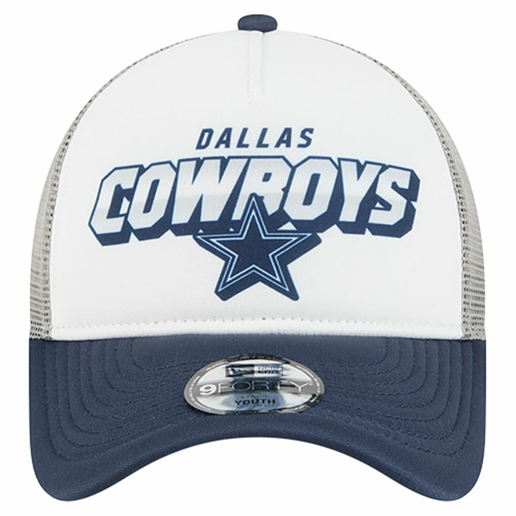 Dallas Cowboys New Era Youth Streak 9FORTY A-Frame Adjustable Hat - White/Navy cheap