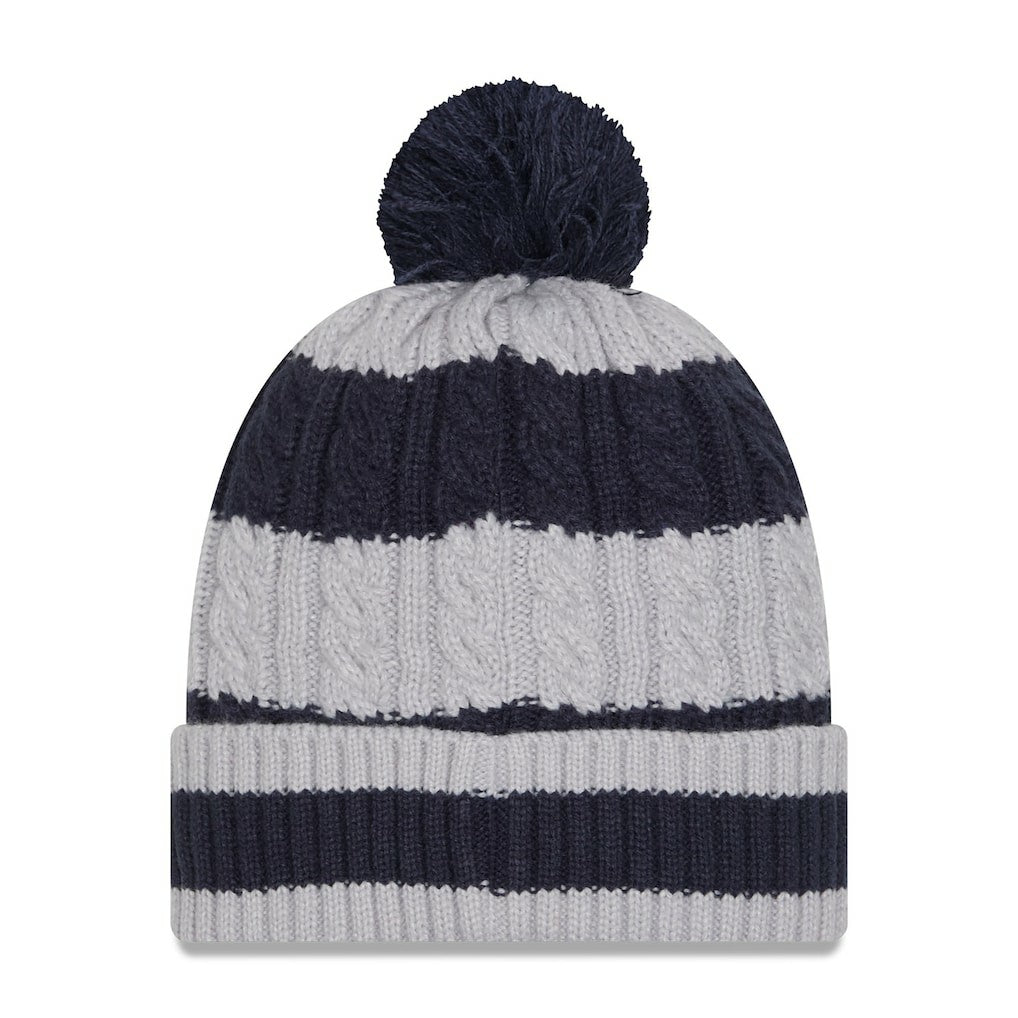 Dallas Cowboys New Era Women's Braided Cuffed Knit Hat with Pom - Navy outlet
